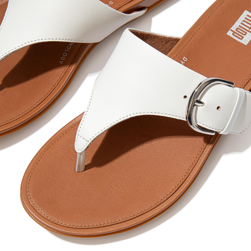 Fitflop Womens Sandals White - Gracie Buckle Leather Toe-post - NS9348750